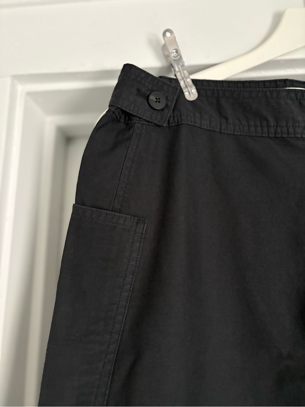 NWOT EVERLANE The Fatigue Barrel Pant in Black Cotton Linen Blend Size 8 - Picture 11 of 16